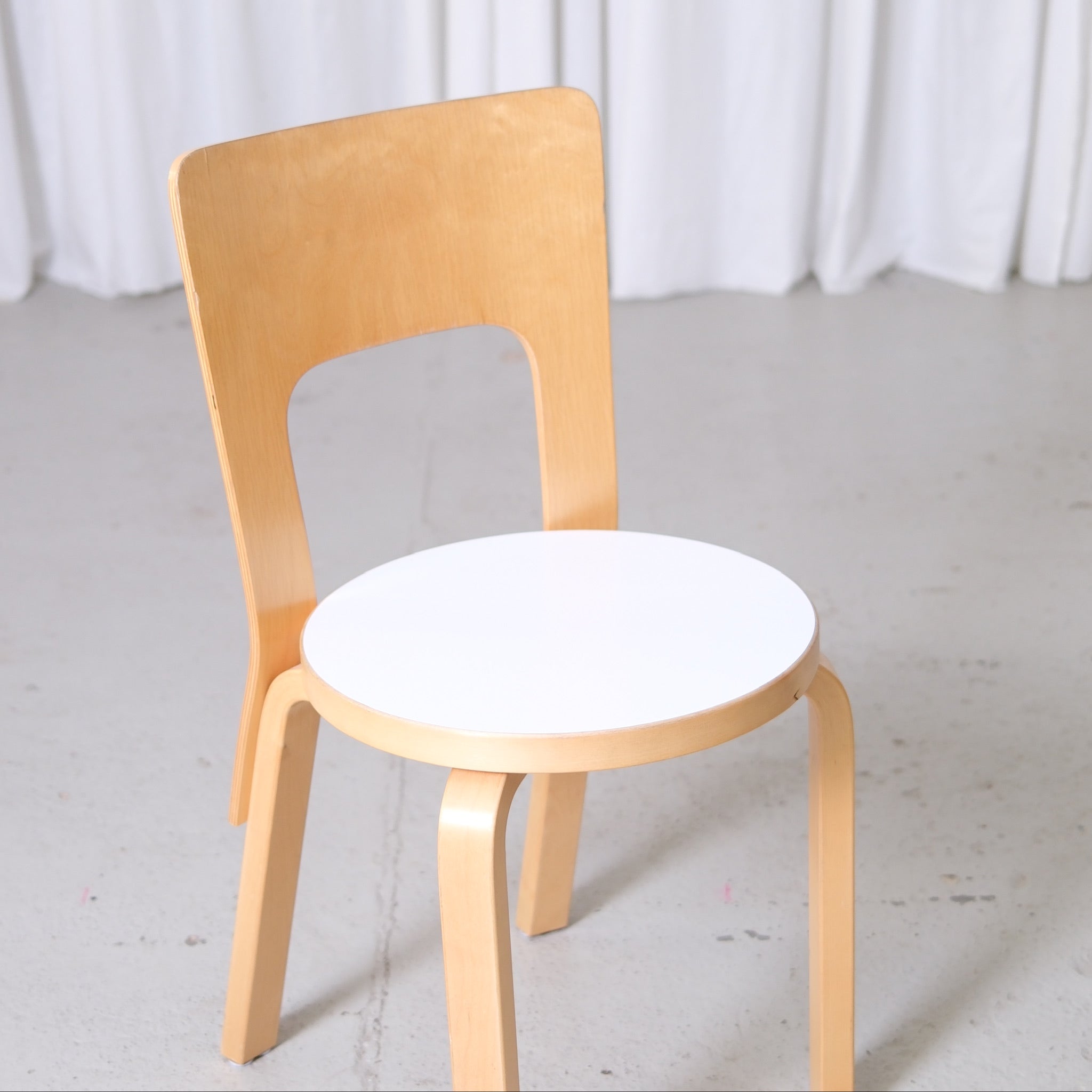 Alvar Aalto Artek 66 Chairs with White Laminate Seats – Pino Interiors