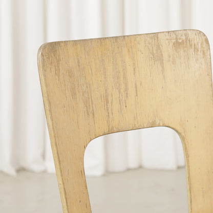 Chair 66 worn birch backrest detail