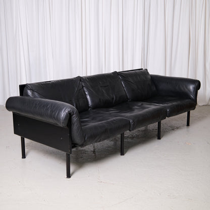 Yrjö Kukkapuro Ateljee Sofa in Black Leather
