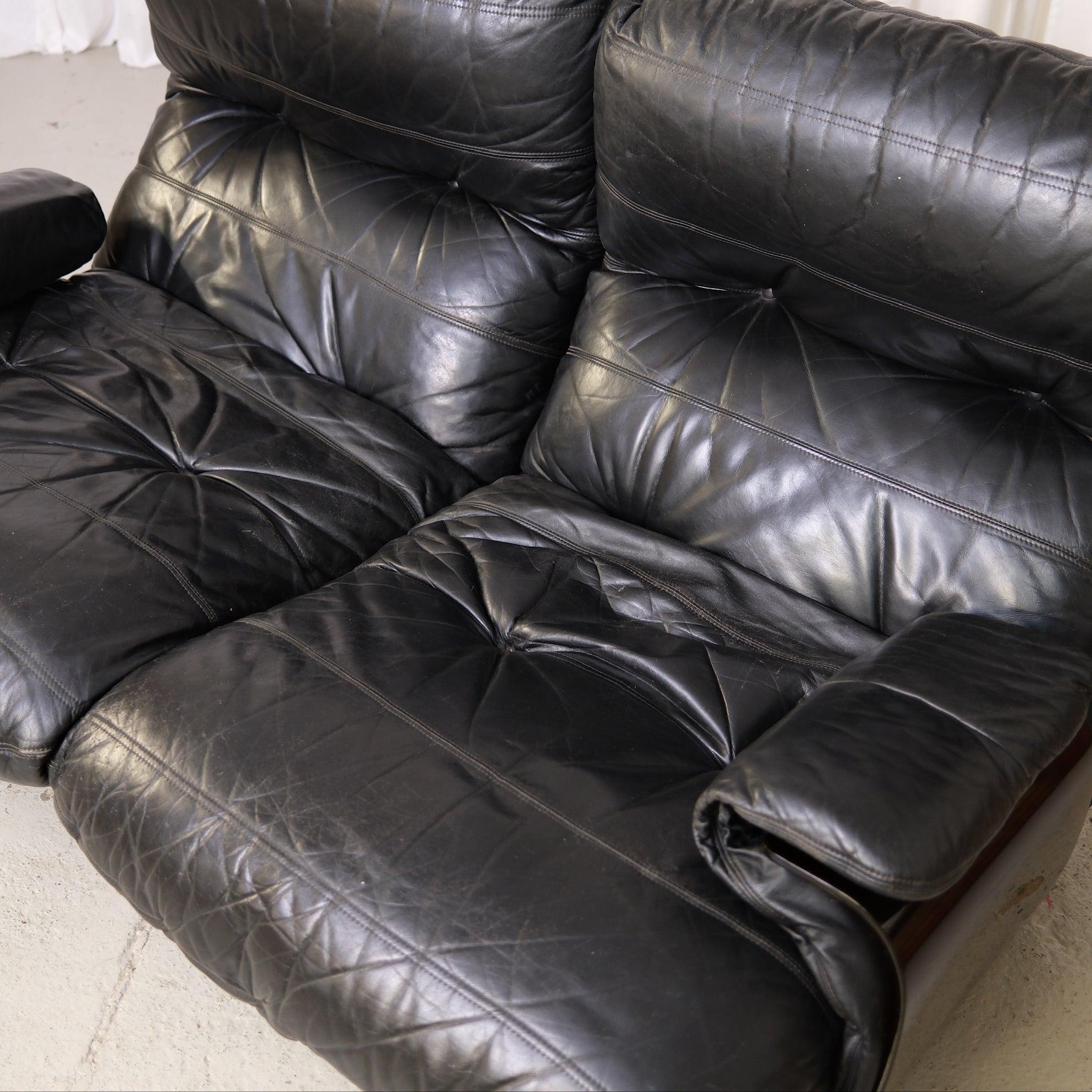 Ligne Roset Marsala 2-Seater Sofa in Black Leather – Pino Interiors