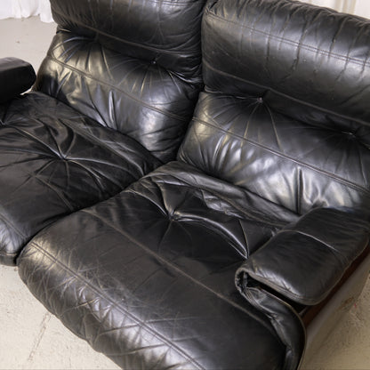 Ligne Roset Marsala 2-Seater Sofa in Black Leather