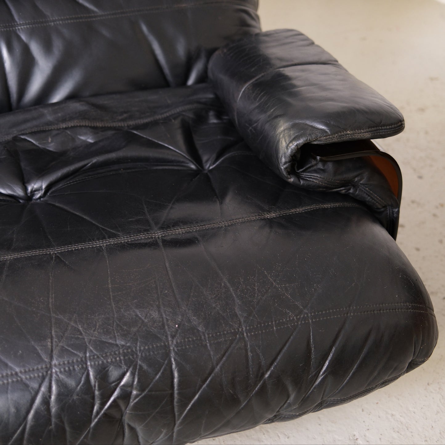 Ligne Roset Marsala 2-Seater Sofa in Black Leather