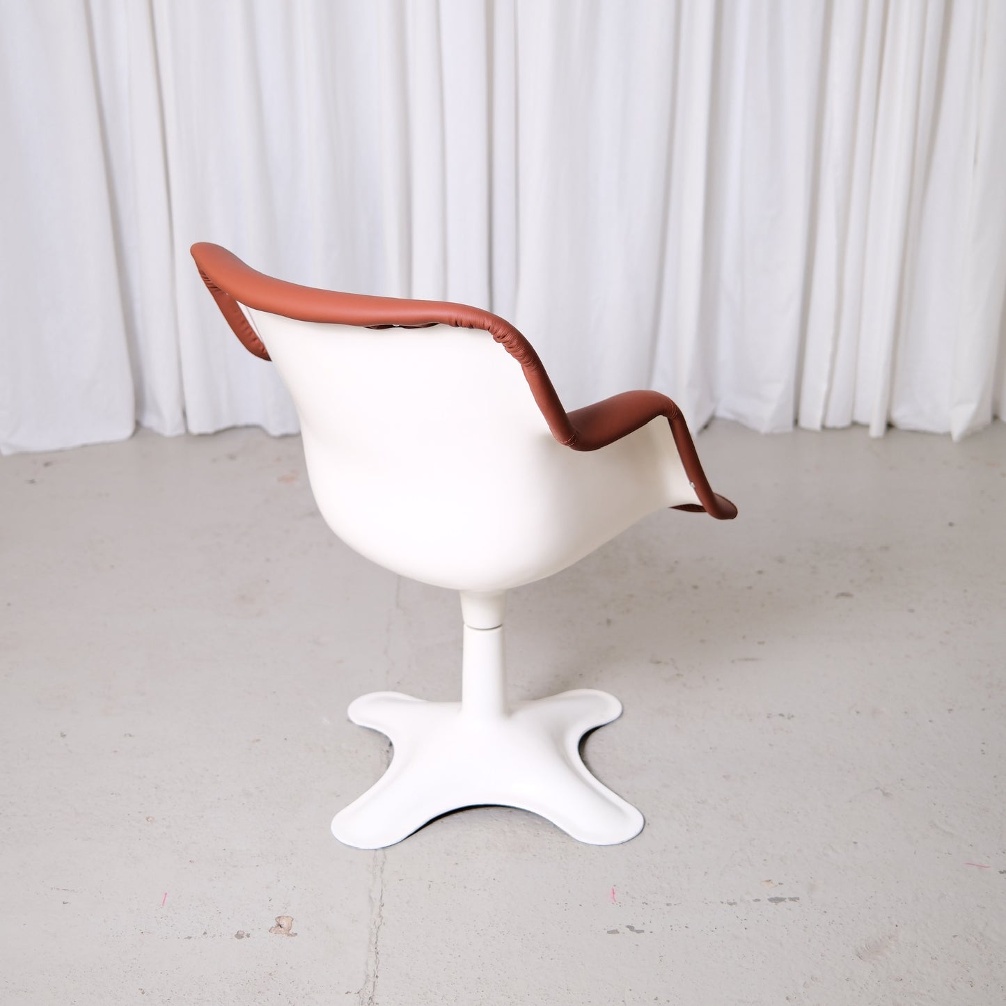 Yrjö Kukkapuro Junior Swivel Chairs in Brown Leather