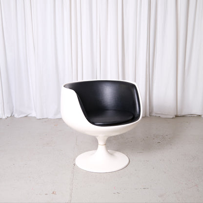 Eero Aarnio Cognac Chair by Asko in Black Leather