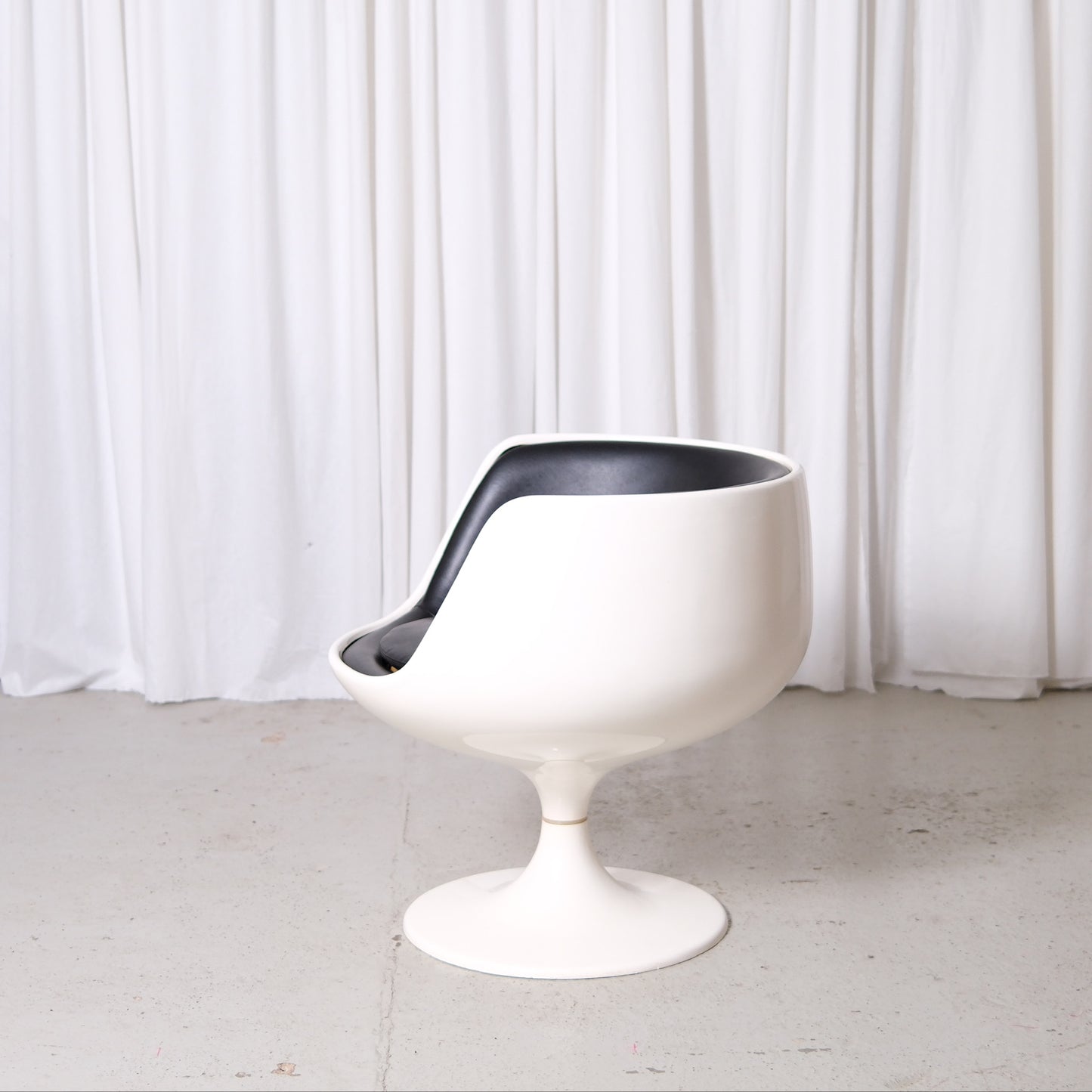 Eero Aarnio Cognac Chair by Asko in Black Leather