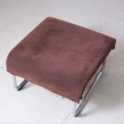 Yrjö Kukkapuro Remmi Lounge Chair with Ottoman in Brown Alcantara