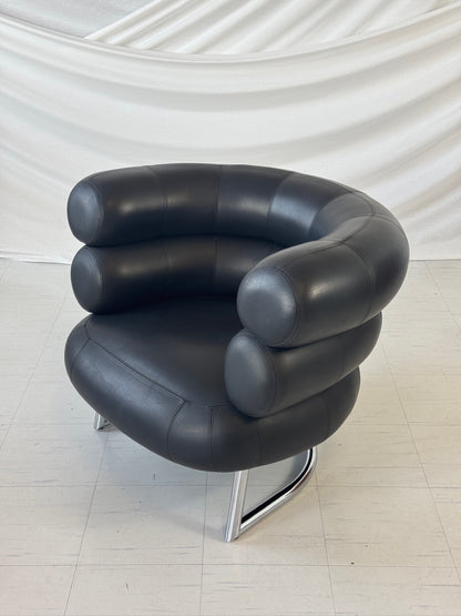 Eileen Gray Bibendum Chair in Black Leather – Modernist Lounge Chair