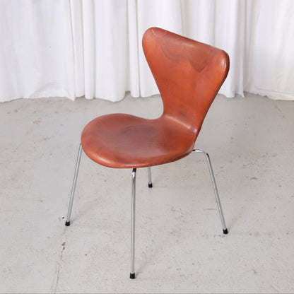 Fritz Hansen Series 7 Chair in Cognac Leather