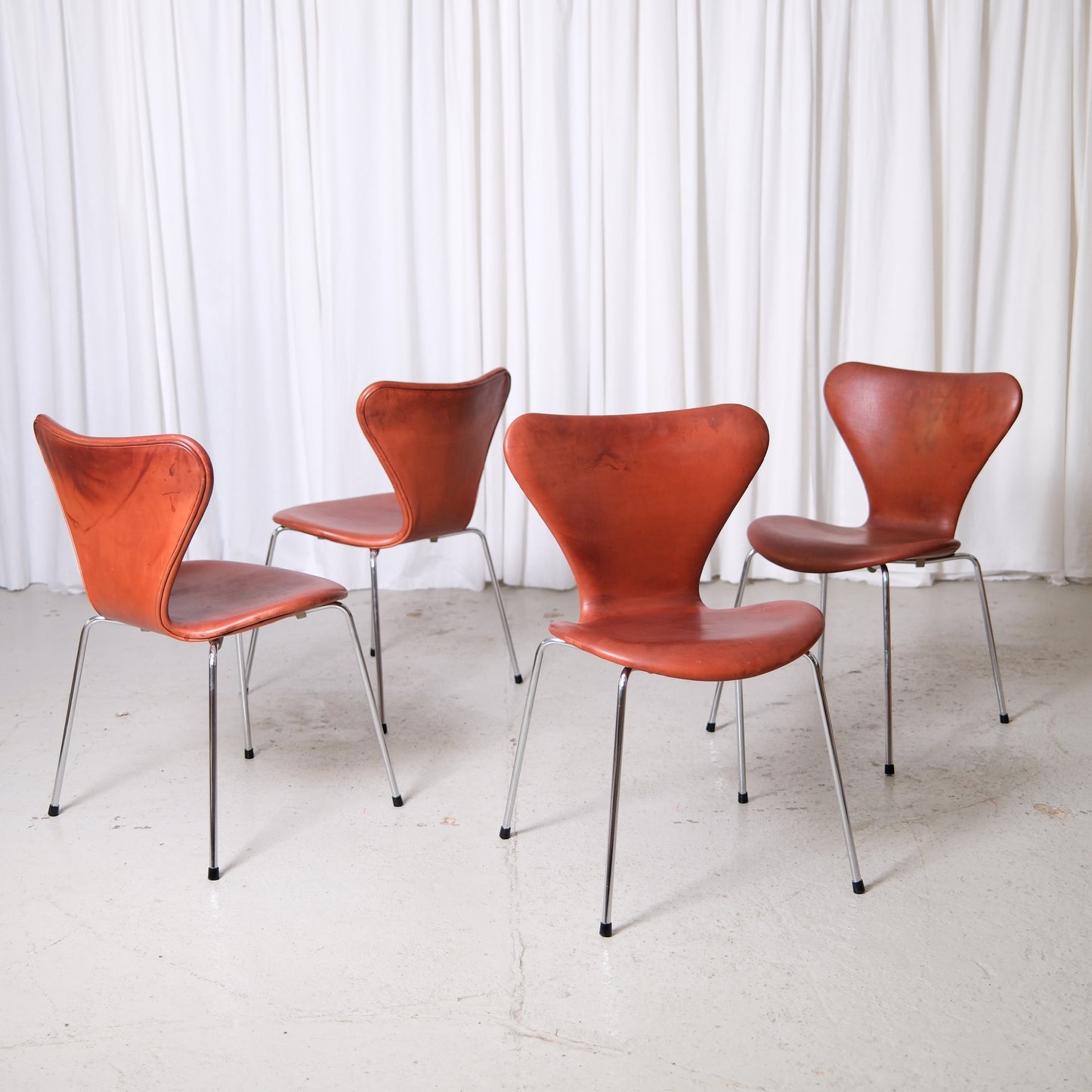 Fritz Hansen Series 7 Chair in Cognac Leather