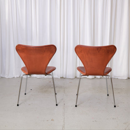 Fritz Hansen Series 7 Chair in Cognac Leather