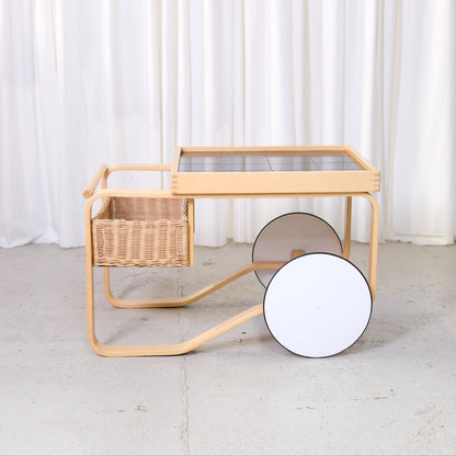 Artek 900 Tea Trolley with Black Ceramic Tiles