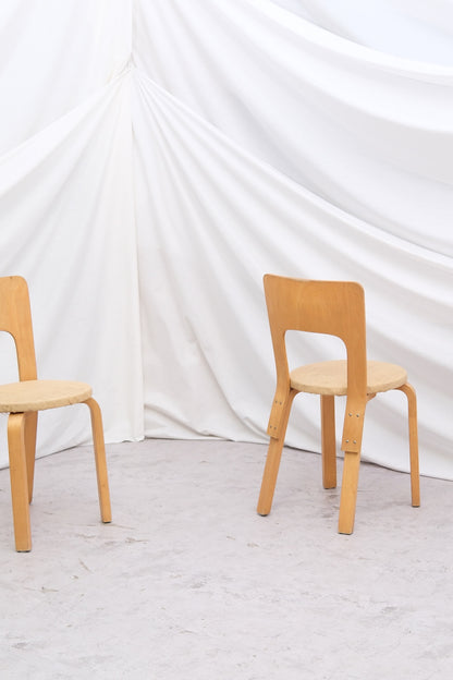 Artek Model 66 Chairs with Reed Upholstery – Alvar Aalto