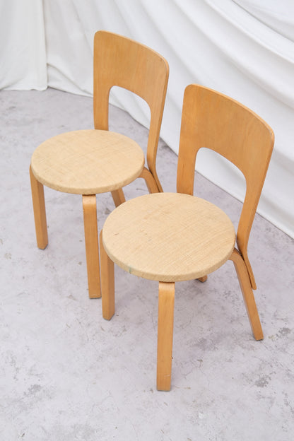 Artek Model 66 Chairs with Reed Upholstery – Alvar Aalto
