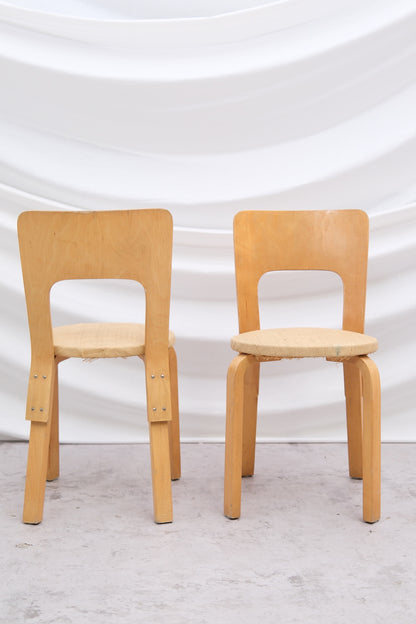 Artek Model 66 Chairs with Reed Upholstery – Alvar Aalto