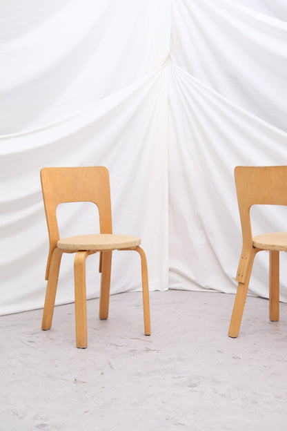Artek Model 66 Chairs with Reed Upholstery – Alvar Aalto