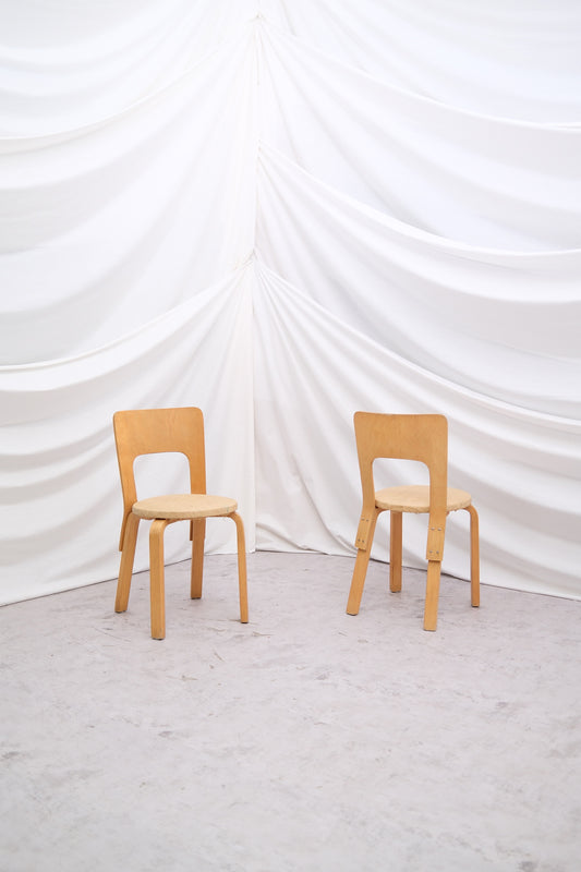 Artek Model 66 Chairs with Reed Upholstery – Alvar Aalto