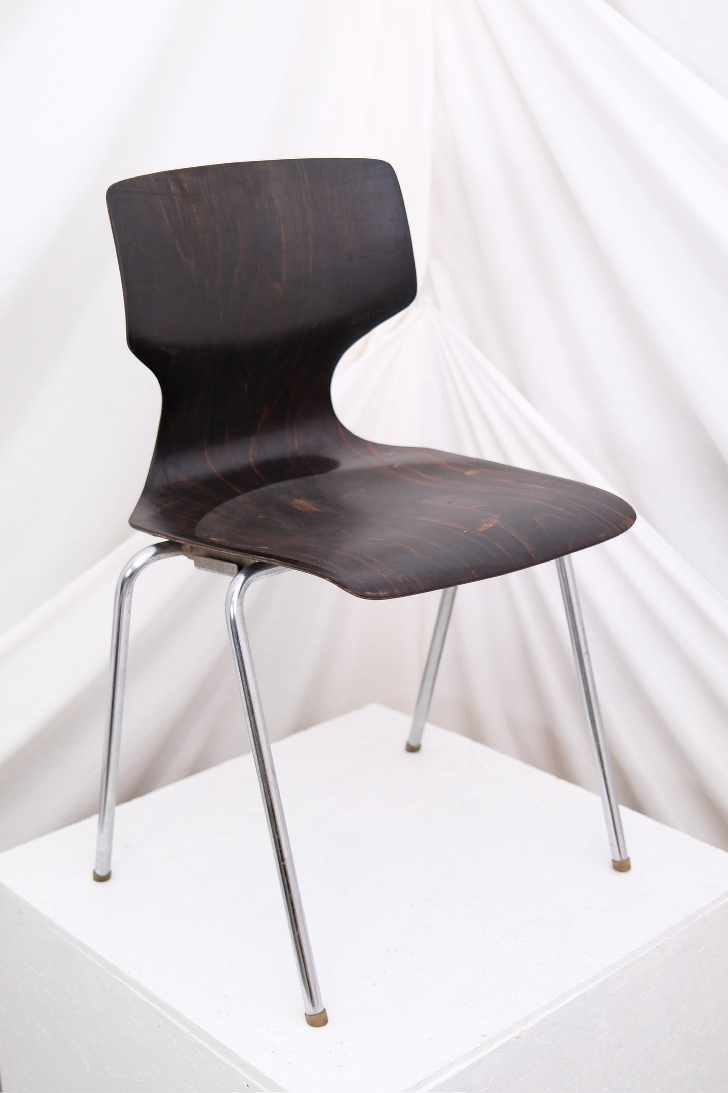 1970s Vintage Chrome and Wood Chairs