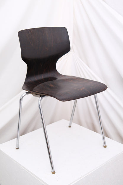 1970s Vintage Chrome and Wood Chairs