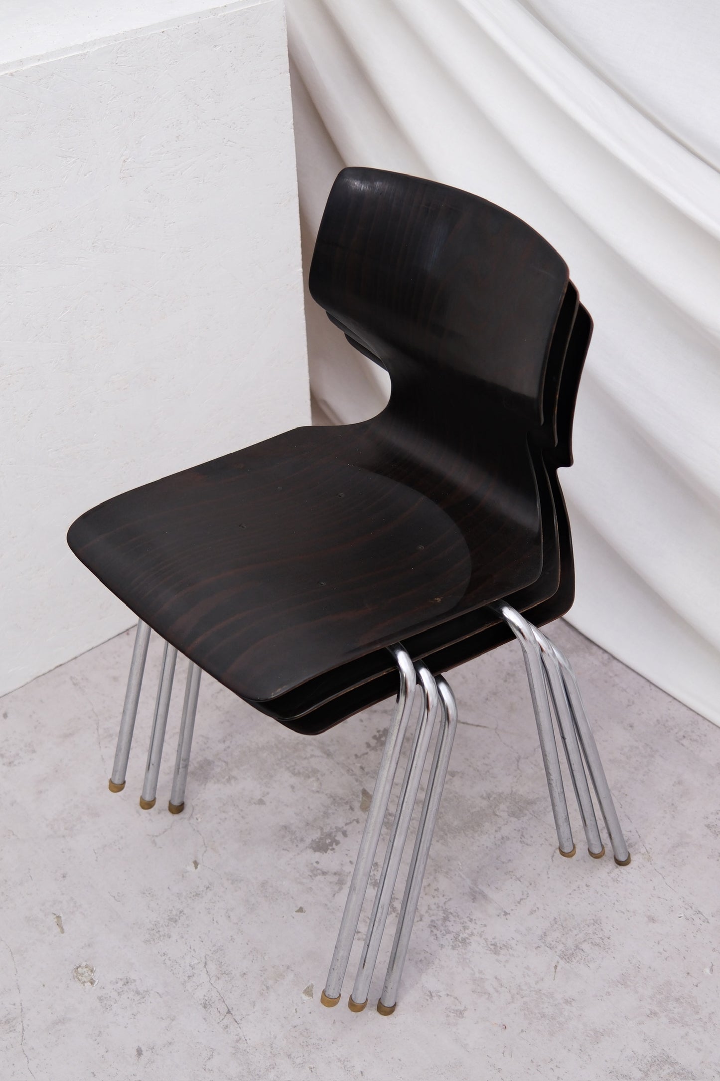 1970s Vintage Chrome and Wood Chairs