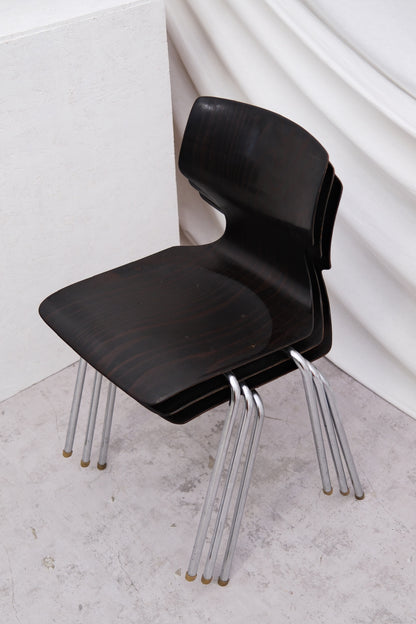 1970s Vintage Chrome and Wood Chairs