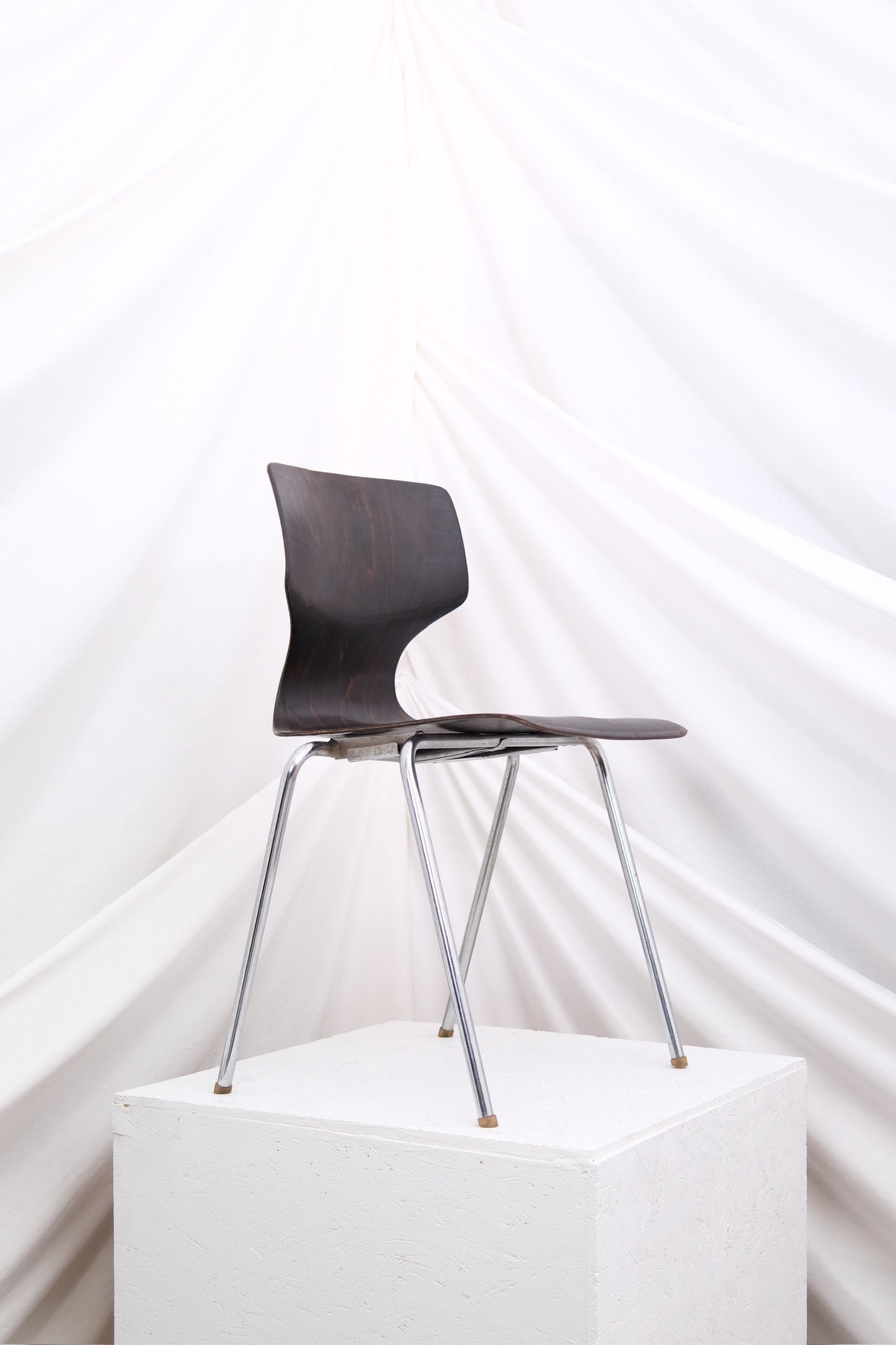 1970s Vintage Chrome and Wood Chairs