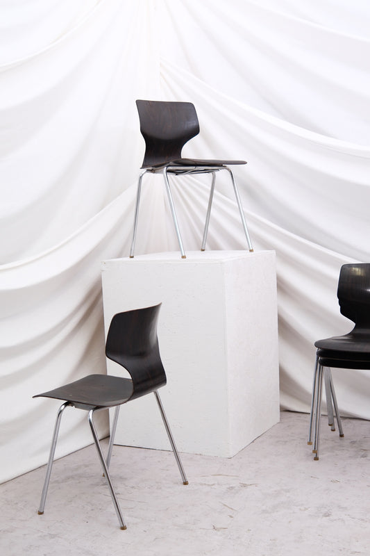 1970s Vintage Chrome and Wood Chairs