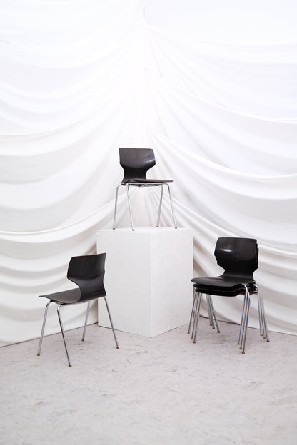 1970s Vintage Chrome and Wood Chairs