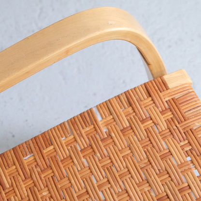 Alvar Aalto 406 Lounge Chairs with Rattan for Artek