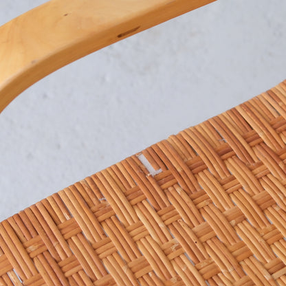 Alvar Aalto 406 Lounge Chairs with Rattan for Artek