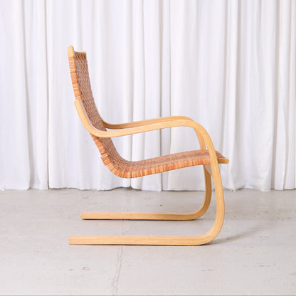 Alvar Aalto 406 Lounge Chairs with Rattan for Artek
