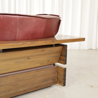 Mattias Ingman Pinus armchair in reddish-brown leather and pine, original photograph 2628
