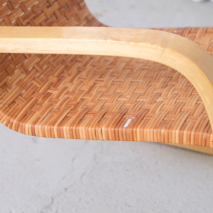 Alvar Aalto 406 Lounge Chairs with Rattan for Artek