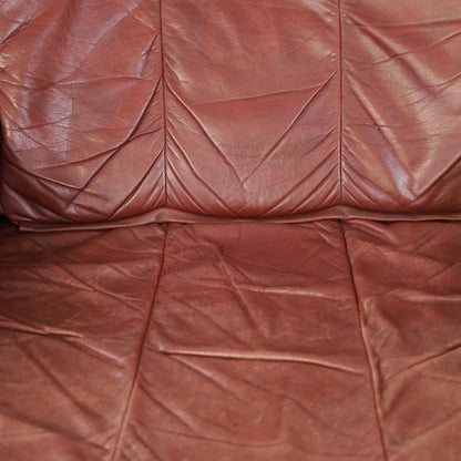 Mattias Ingman Pinus armchair in reddish-brown leather and pine, original photograph 2635