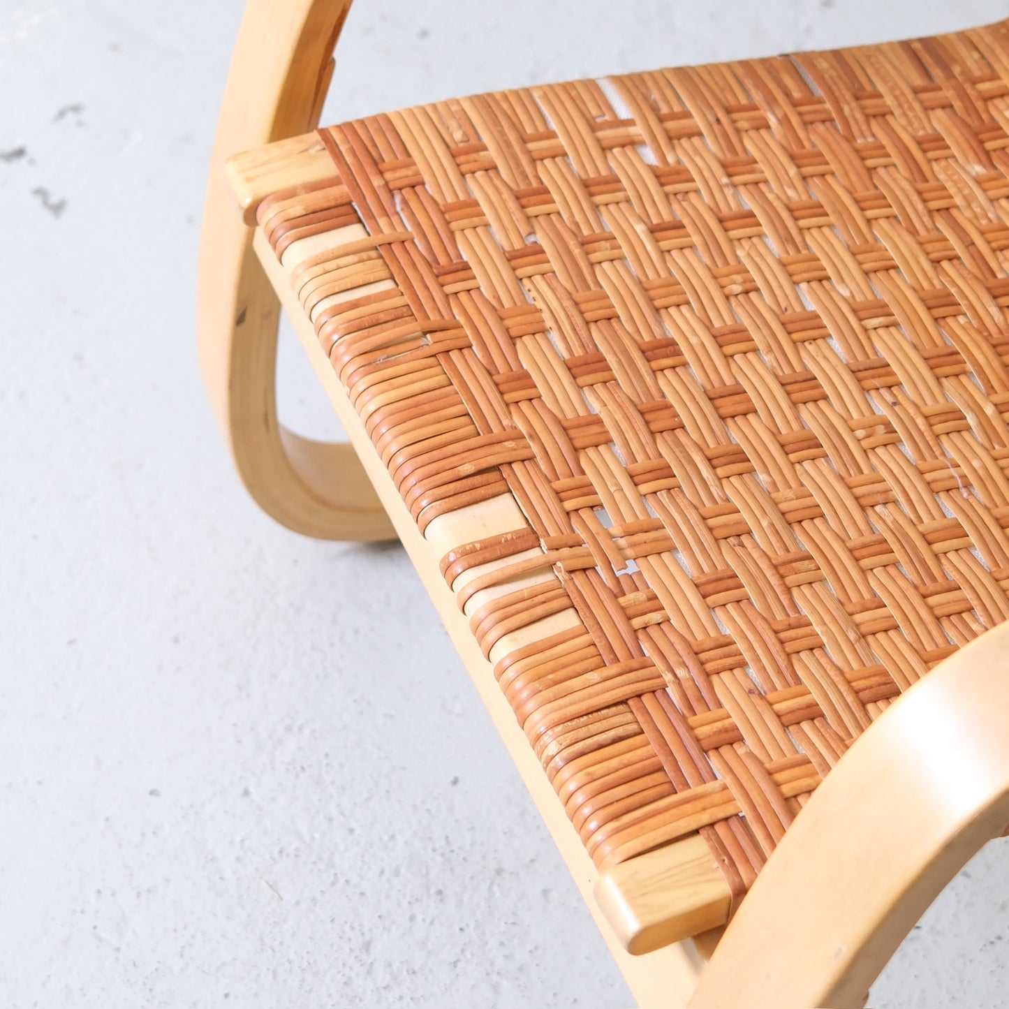 Alvar Aalto 406 Lounge Chairs with Rattan for Artek