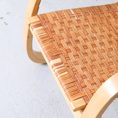 Alvar Aalto 406 Lounge Chairs with Rattan for Artek