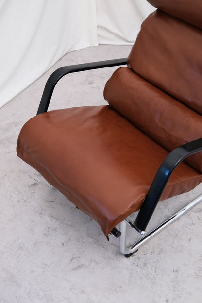 Yrjö Kukkapuro Remmi armchair, cognac leather - Pino Interiors