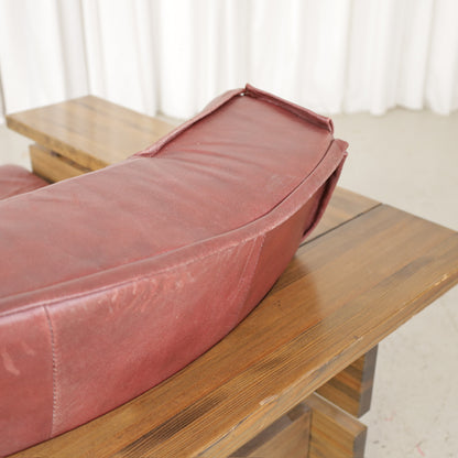 Mattias Ingman Pinus armchair in reddish-brown leather and pine, original photograph 2668
