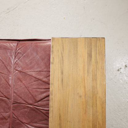Mattias Ingman Pinus armchair in reddish-brown leather and pine, original photograph 2675
