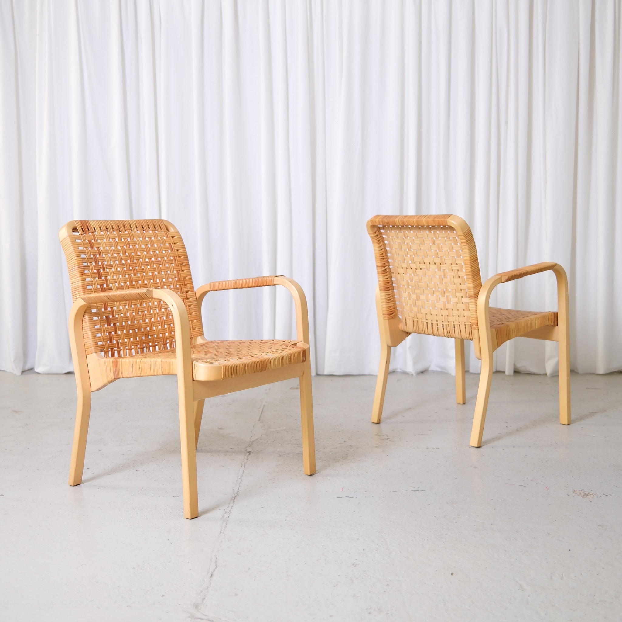 Artek 45 chair Aalto アアルト Alvar Aalto Chair 45 with Rattan for Artek – Pino Interiors