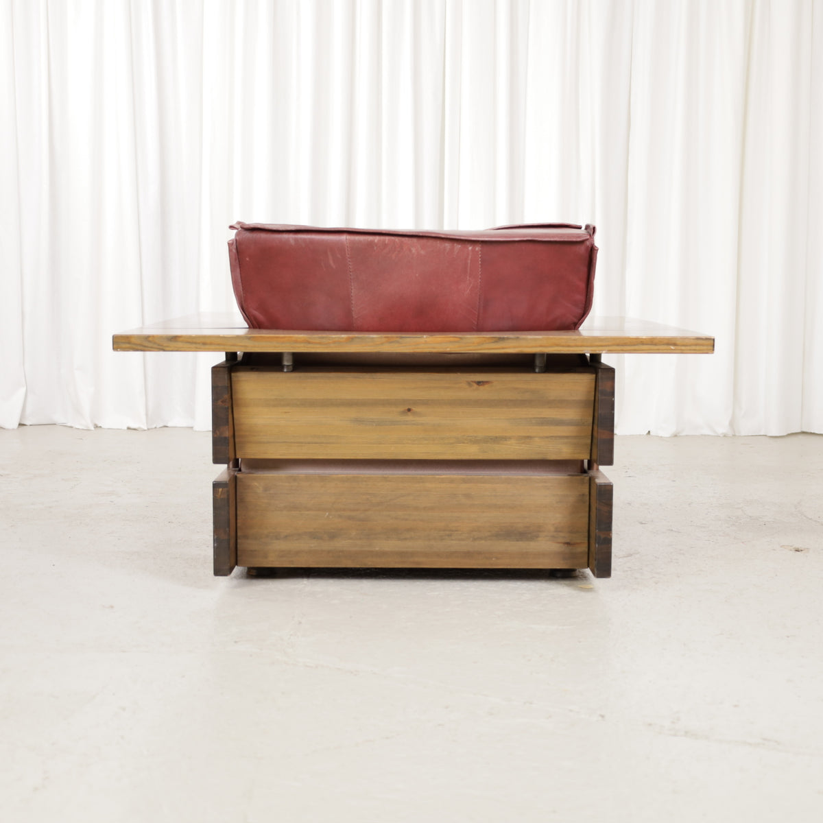 Mattias Ingman Pinus armchair in reddish-brown leather and pine, original photograph 2692