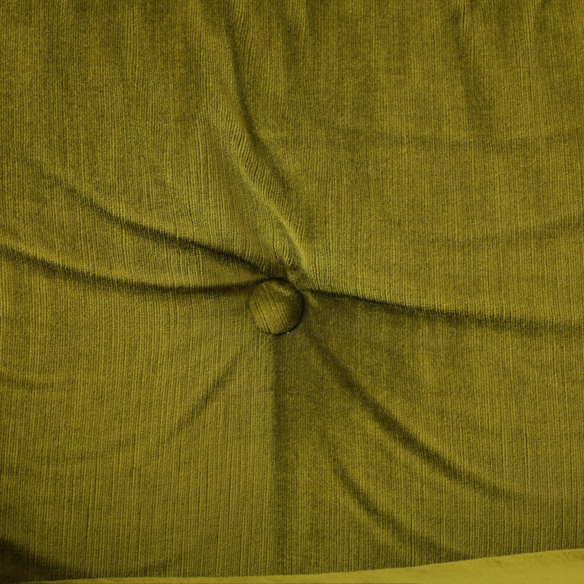 Isku Hannibal three-seater sofa in original green velvet, back cushion button detail