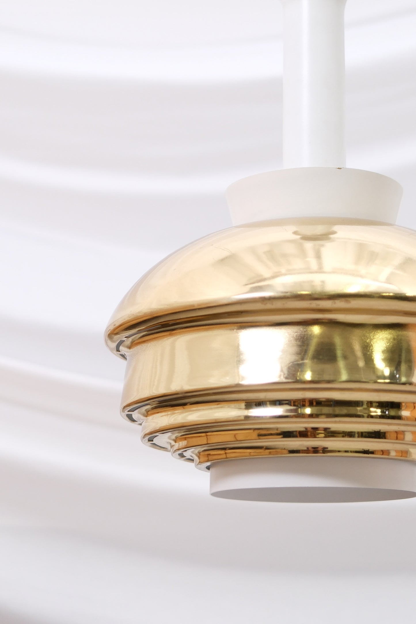 Alvar Aalto A335B brass lamp, manufactured by Valaisinpaja