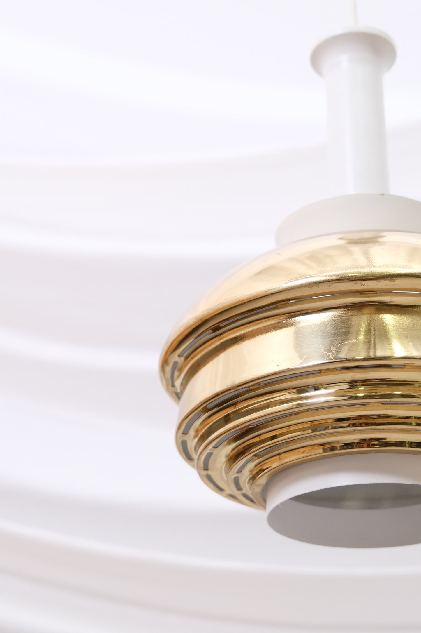 Alvar Aalto A335B brass lamp, manufactured by Valaisinpaja