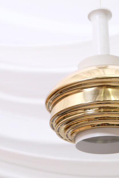 Alvar Aalto A335B brass lamp, manufactured by Valaisinpaja