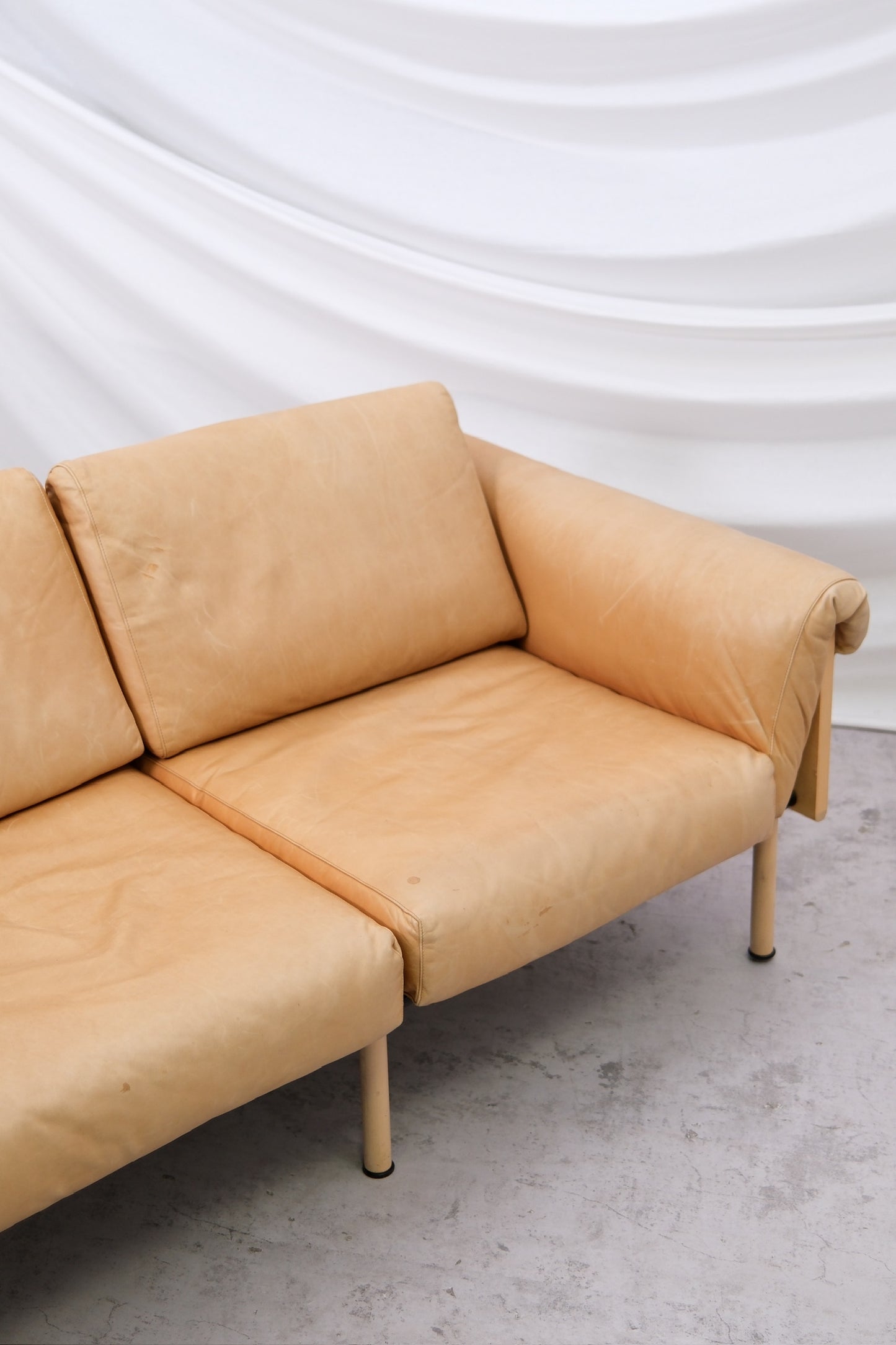 Yrjö Kukkapuro Ateljee 3 Seater Sofa  in Beige Leather