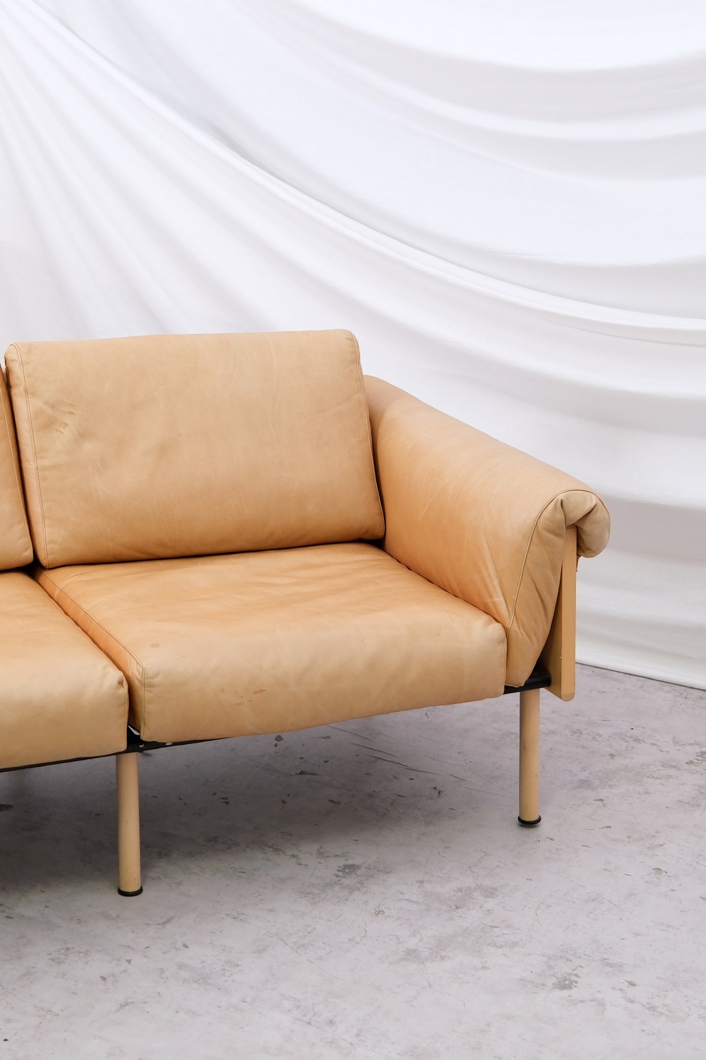 Yrjö Kukkapuro Ateljee 3 Seater Sofa  in Beige Leather