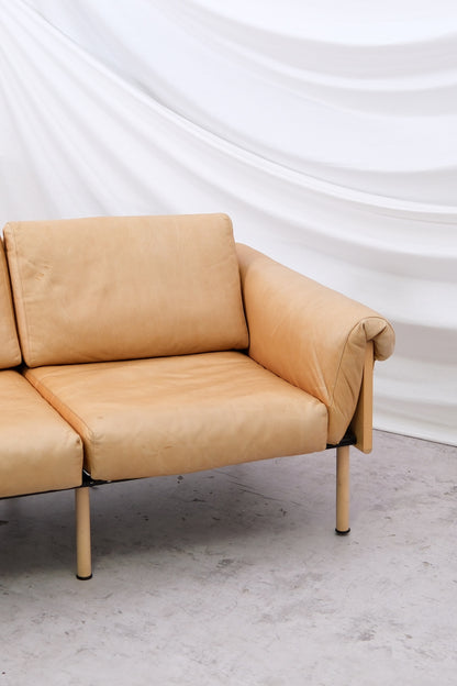 Yrjö Kukkapuro Ateljee 3 Seater Sofa  in Beige Leather