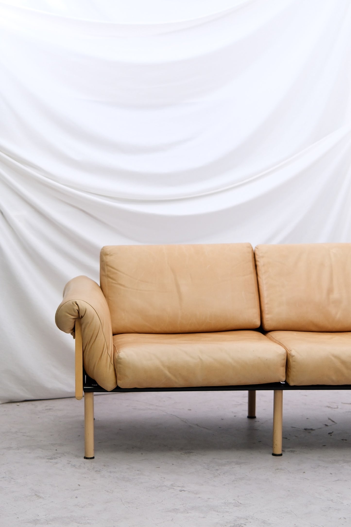 Yrjö Kukkapuro Ateljee 3 Seater Sofa  in Beige Leather