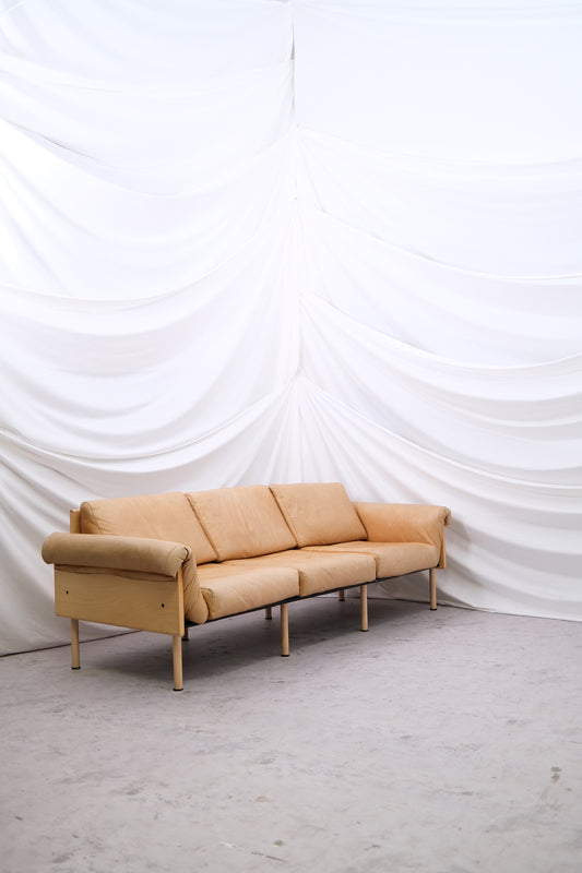 Yrjö Kukkapuro Ateljee 3 Seater Sofa  in Beige Leather