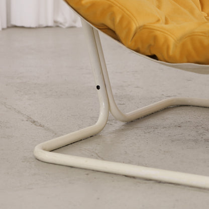 Dux Formula lounge chair with yellow velvet and cream-white frame – original product photograph